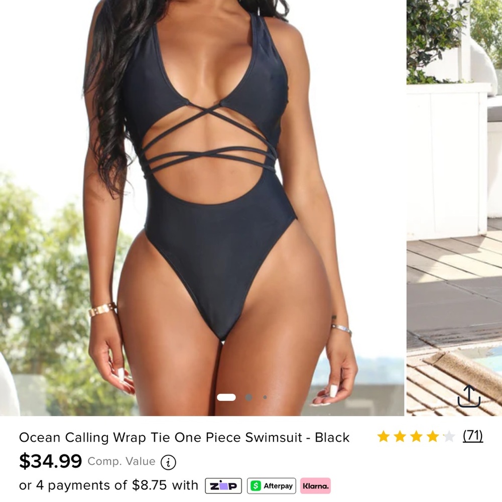 Fashion Nova Black One Piece Swimsuit
